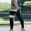 Digital printed striped four-way stretch yoga pants - Image 4